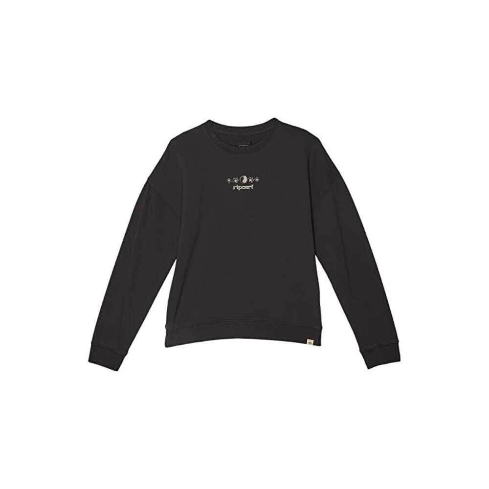 Rip Curl Cosmic Paradise Sweatshirt Girls 14 Black Cotton Long Sleeve GBO240